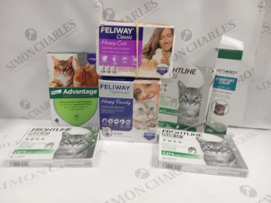 7 ASSORTED CAT CARE PRODUCTS TO INCLUDE; VET'S BEST, FRONTLINE, FELIWAY CLASSIC AND ELANCO,