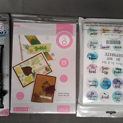 APPROXIMATELY 20 ASSORTED HOUSEHOLD ITEMS TO INCLUDE PET COLLAR, DIE SET, STICKERS, ETC