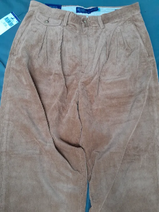 POLO RALPH LAUREN RELAXED FIT CORD PANTS IN LIGHT BROWN SIZE 32/32