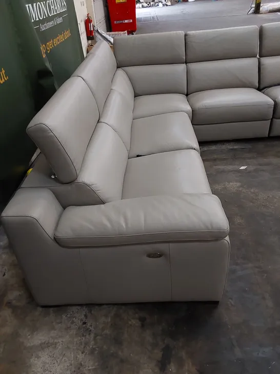 QUALITY ITALIAN DESIGNER RICCARDO ELECTRIC RECLINER LEATHER CORNER SOFA 