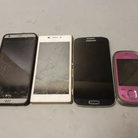 LOT OF 4 ASSORTED MOBILE PHONES TO INCLUDE NOKIA, SAMSUNG, SONY AND HTC