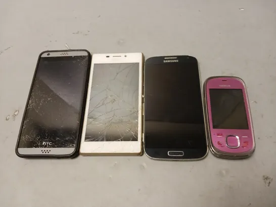 LOT OF 4 ASSORTED MOBILE PHONES TO INCLUDE NOKIA, SAMSUNG, SONY AND HTC