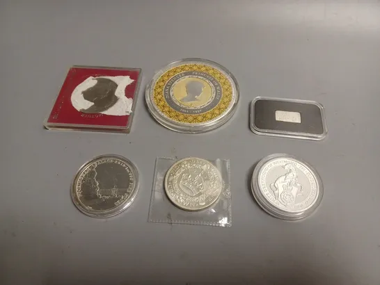 6 X COLLECTIBLE ROYAL COINS IN VARIOUS DESIGNS 