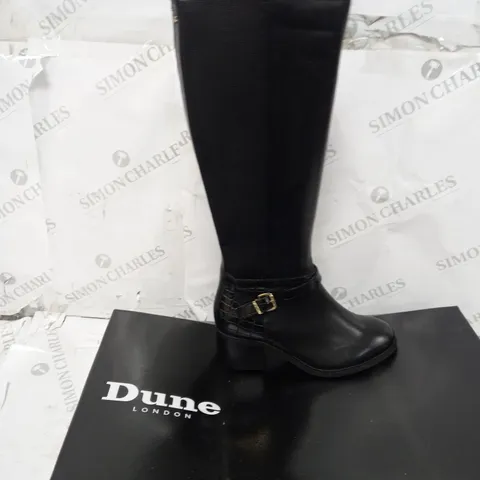 DUNE TILDING BOOT BLACK LEATHER SIZE 5 - BOXED 