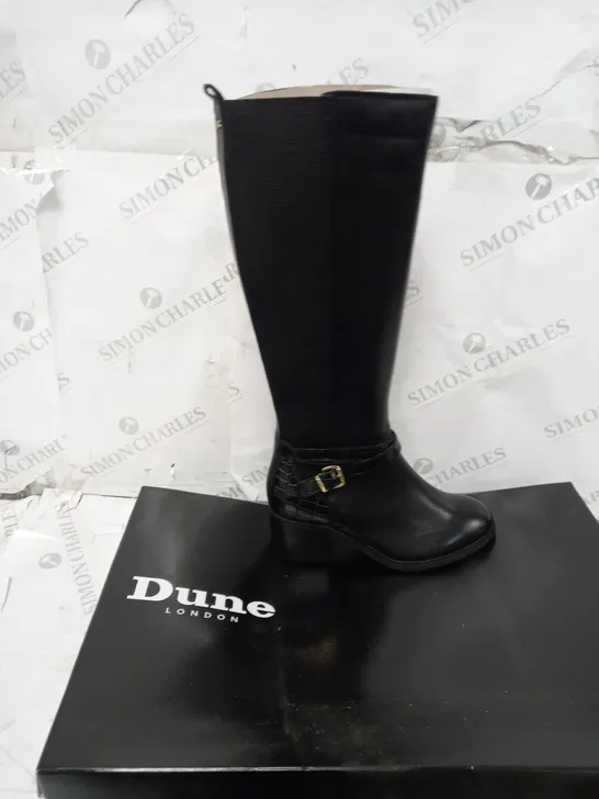 DUNE TILDING BOOT BLACK LEATHER SIZE 5 - BOXED 