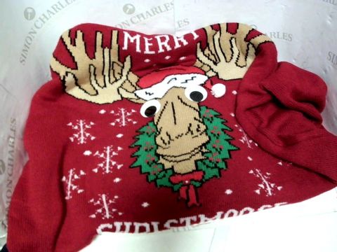 H&M MERRY CHRISTMOOSE CHRISTMAS JUMPER SIZE L