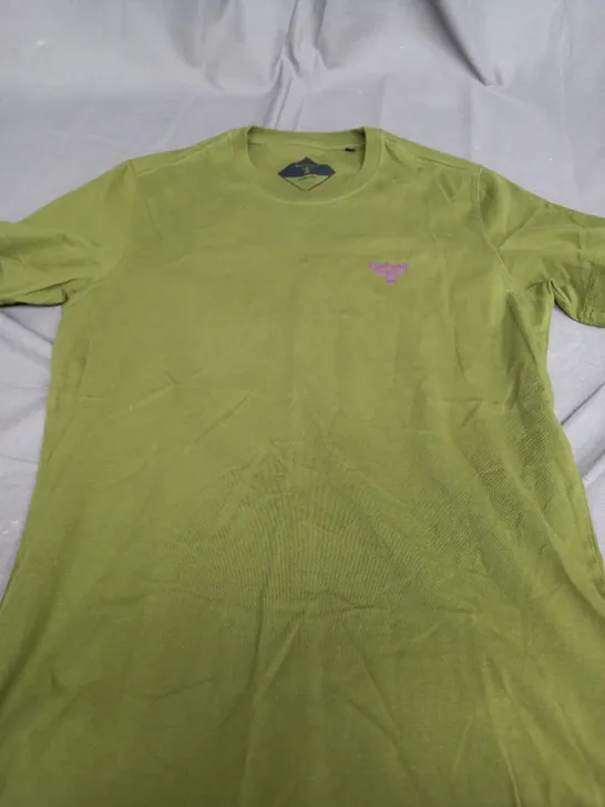 BARBOUR DARK KHAKI BEACON T-SHIRT - SMALL