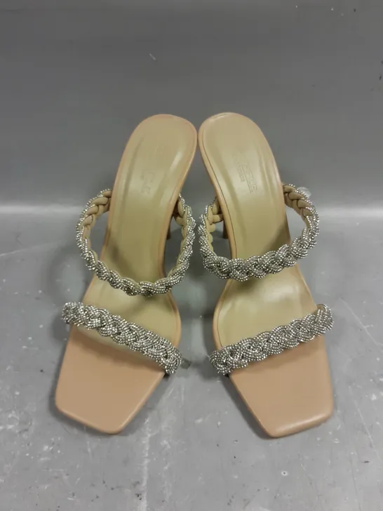 PAIR OF TRUFFLE COLLECTION OPEN TOE HIGH HEEL SHOES - 5