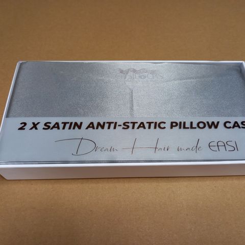 BOXED GREY SATIN ANTI-STATIC PILLOW CASES X 2
