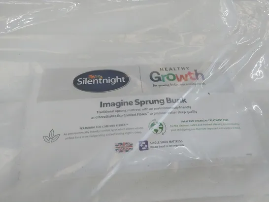 BAGGED SILENTNIGHT HEALTHY GROWTH IMAGINE SPRUNG BUNK 2'6" MATTRESS 