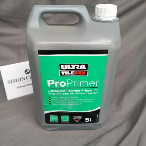 THREE BOTTLES OF ULTRA TILE FIX PRO PRIMER ADVANCED POLYMER PRIMER FOR EXCEPTIONAL BOND AND MULTIPLE SUBSTRATES 5L