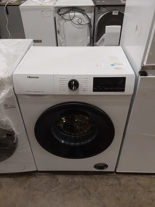 HISENSE FREESTANDING 6KG WASHING MACHINE IN WHITE, MODEL: WFQP6012EVM