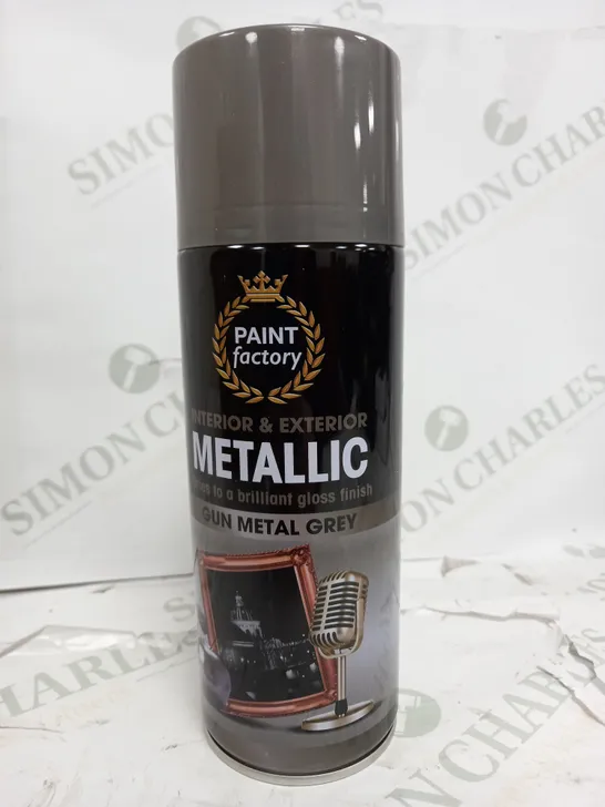 BOXED PAINT FACTORY METALLIC METAL GREY  SPRAY PAINT 