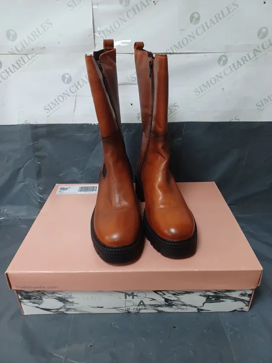 MODA IN PELLE LEATHER BOOTS ORANGE SIZE EU 39