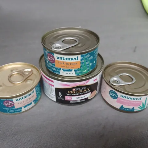 APPROXIMATELY 9 TINS OF ASSORTED CAT FOOD