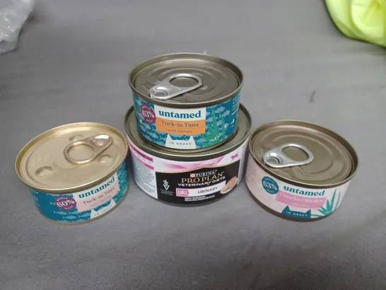 APPROXIMATELY 9 TINS OF ASSORTED CAT FOOD