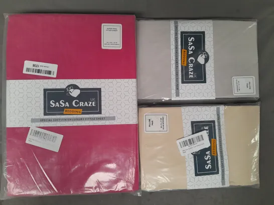 BOX OF APPROXIMATELY 15 ASSORTED SASA CRAZE BEDDING ITEMS IN VARIOUS STYLES AND COLOURS