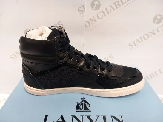 BOXED LANVIN HIGH TOP SNEAKER BLACK SIZE 38