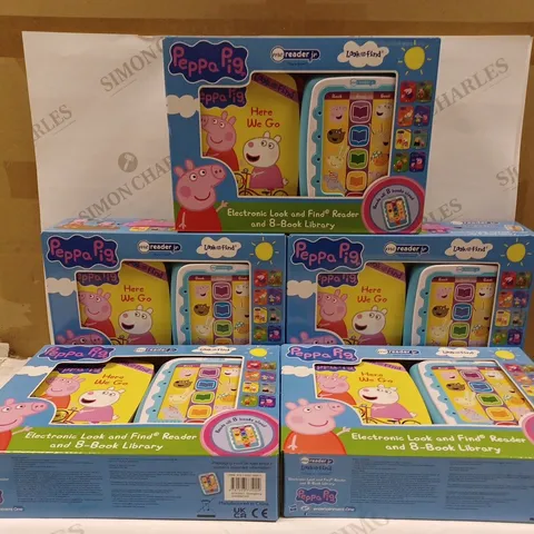 LOT OF APPROXIMATELY 5 PEPPA PIG - ELECTRONIC ME READER JR AND 8 LOOK AND FIND SOUND BOOK LIBRARY