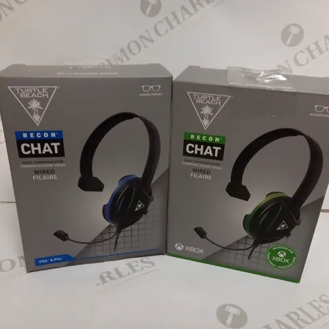 BOX OF APPROX 6 ASSORTED TURTLE BEACH CHAT WIRED GAMING HEADSETS INCLUDING XBOX AND PLAYSTATION