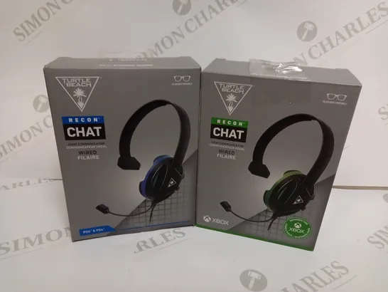 BOX OF APPROX 6 ASSORTED TURTLE BEACH CHAT WIRED GAMING HEADSETS INCLUDING XBOX AND PLAYSTATION