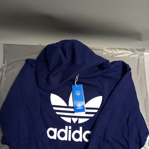 ADIDAS PRINTED HOODED SWEATSHIRT IN NIGHT SKY BLUE SIZE S