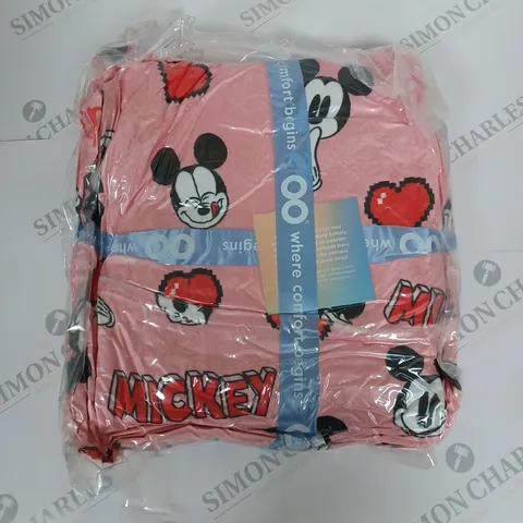 THE OODIE HOODED FLEECE LINED MICKEY MOUSE BLANKET IN PINK