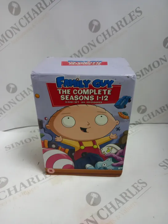 BOXED FAMILY GUY THE COMPLETE SEASONS 1-12, 34 DISC SET 