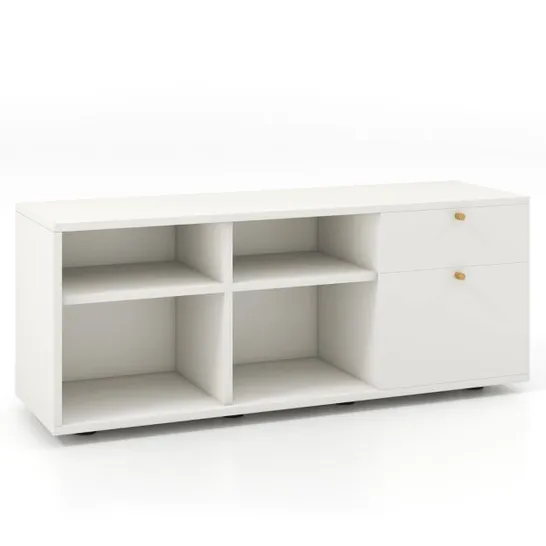 BOXED STORAGE CABINET WITH 2 DRAWERS 4 CUBES - WHITE