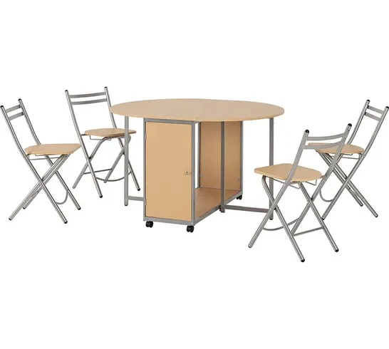 BOXED FOLDING DINING SET WITH 4 CHAIRS