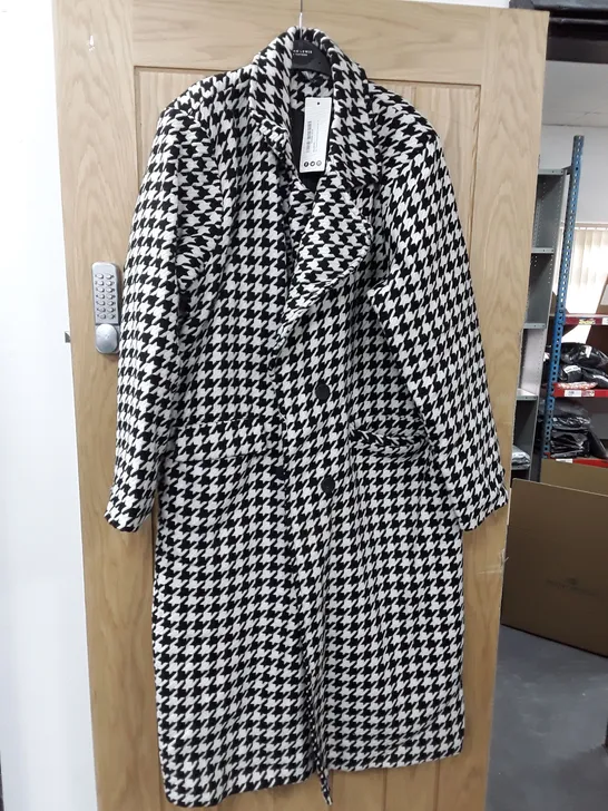 BOOHOO DOGTOOTH STRUCTURED WOOL COAT - 14