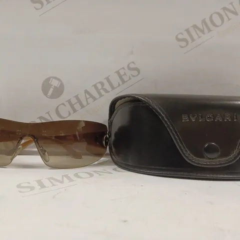 BVLGARI WOMENS VINTAGE 1990 DESIGNER SUNGLASSES BROWN SHIELD 6008 102/13 17891