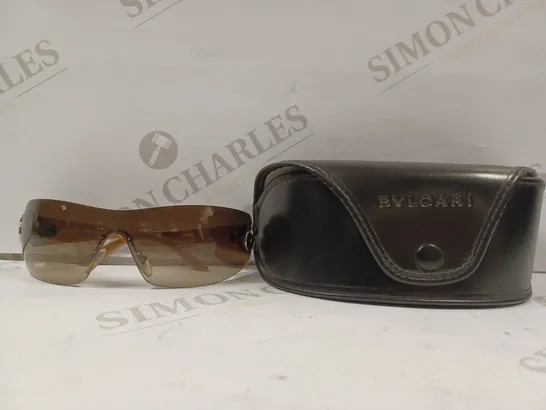 BVLGARI WOMENS VINTAGE 1990 DESIGNER SUNGLASSES BROWN SHIELD 6008 102/13 17891