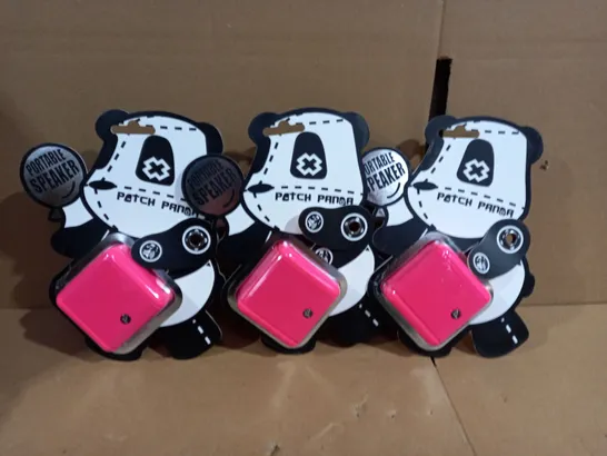 BOX OF 3 PATCH PANDA PORTABLE SPEAKERS IN PINK