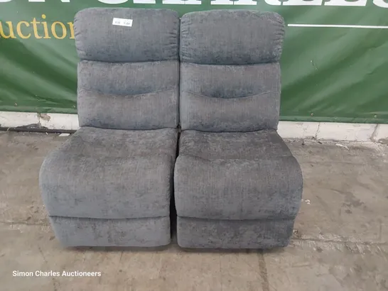 TWO DESIGNER ARMLESS UNITS GREY FABRIC 