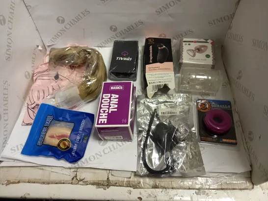 LOT OF APPROX 10 ASSORTED ADULT ITEMS TO INCLUDE ANAL KITS, MALE MASTURBATOR, VIBRATOR ETC