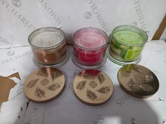 HOMEWORX BY HARRY SLATKIN & CO SET OF 3 TROPICAL ISLAND 3 WICK CANDLES