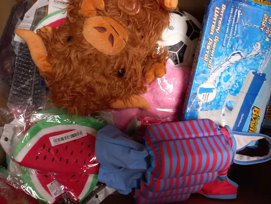 BOX OF APPROXIMATELY 20 ASSORTED TOYS AND GAMES TO INCLUDE HEADS & TAILS, MAMMOTH PAIRS, NUMBER BLOCKS, ETC - COLLECTION ONLY