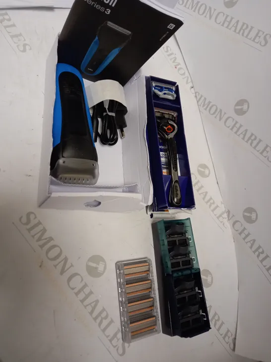 LOT OF APPROX 3 TO INCLUDE GILLETTE RAZOR , BRAUN SERIES 3 SHAVER , ETC