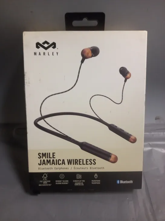 BOXED MARLEY SMILE JAMAICA WIRELESS BLUETOOTH EARPHONES