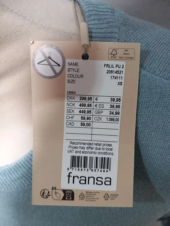 BRAND NEW BAGGED FRANSA FRLIL PU 2 BLUE SIZE XL