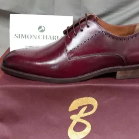 BRAND NEW BOXED BENETTI THOMAS BURGUNDY LEATHER SHOES SIZE 43