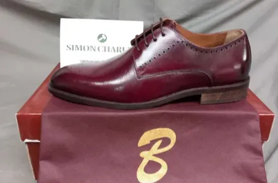 BRAND NEW BOXED BENETTI THOMAS BURGUNDY LEATHER SHOES SIZE 43