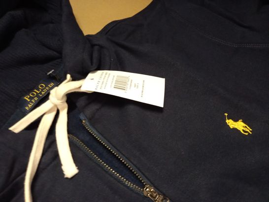 POLO RALPH LAUREN ZIP THROUGH NAVY HOODIE - S