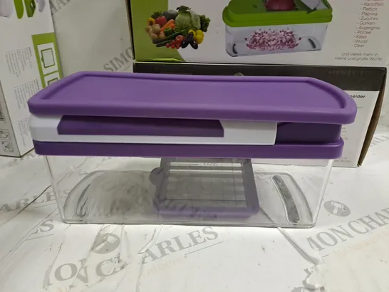 BOXED STAINLESS STEEL NOVA COMPLETE SLICER AND PEELER SET - PURPLE