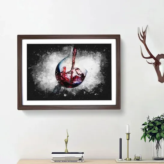 FRAMED WALL ART - TILTED WINE GLASS (1 ITEM)