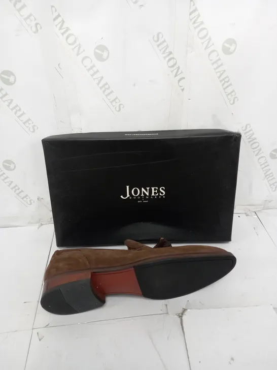 BOXED PAIR OF JONES BOOTMAKER DEVON BROWN SUEDE UK 10 