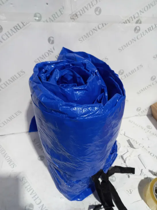 BLUE PLASTIC TARP WITH TOGGLES - SIZE UNSPECIFIED 