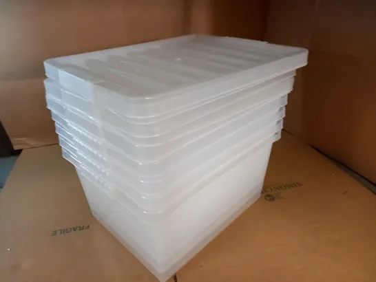 LOT OF 5 27L STORAGE BOXES WITH LIDS