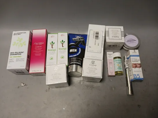 BOX OF APPROXIMATELY 15 COSMETIC ITEMS TO INCLUDE SHISEIDO ULTIMUNE, SISLEY CREAM, AND TEANGI CREAM ETC. 